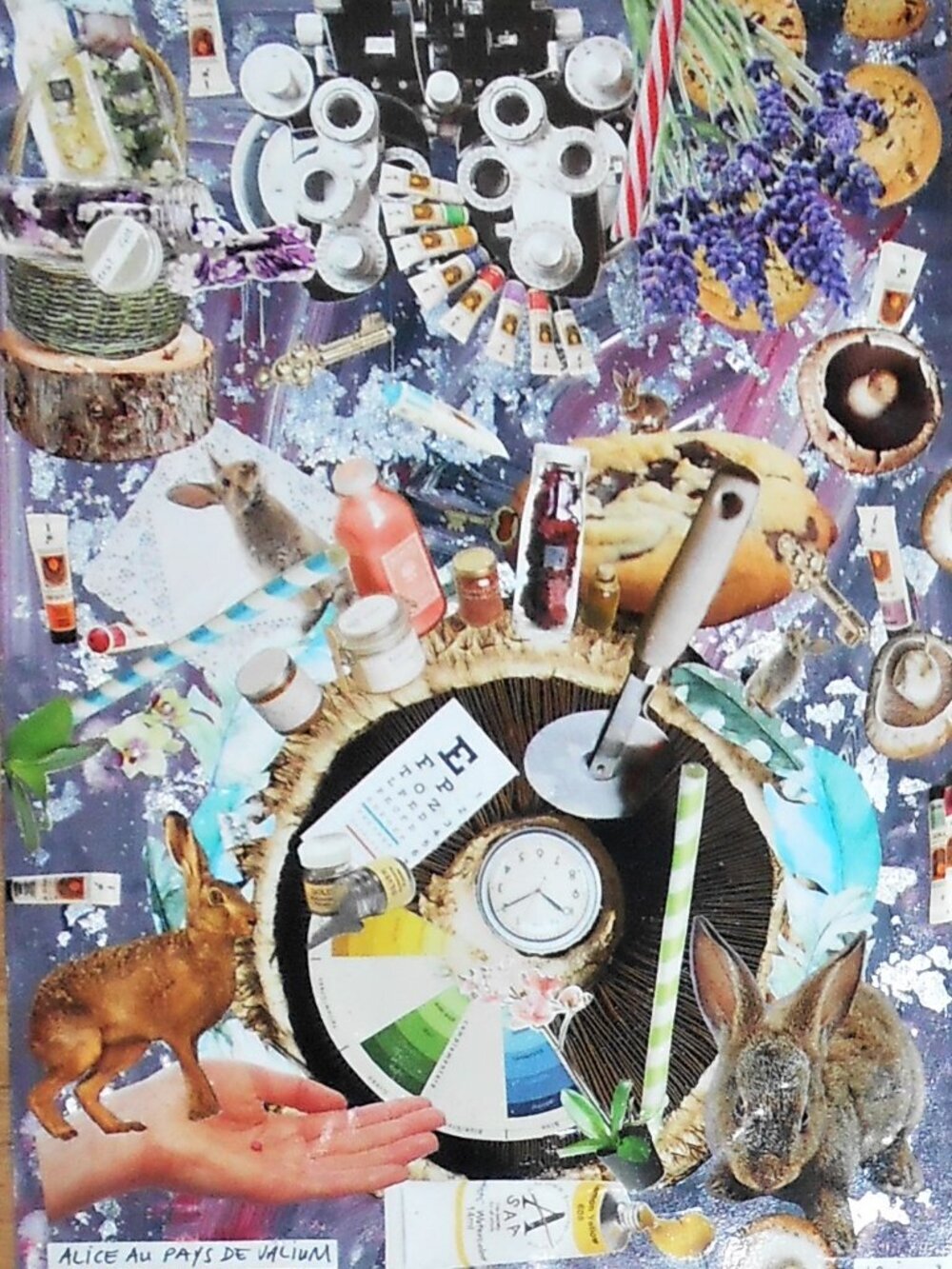 Original & unique collage on a 11 1/2 X 15 1/2 on cardboard, framed